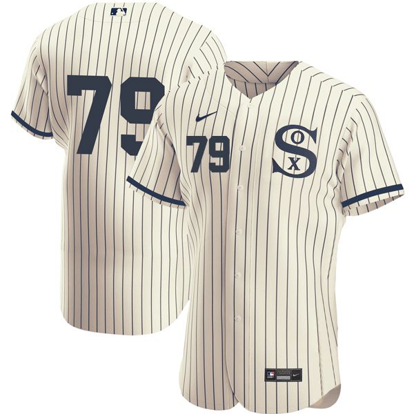 Men Chicago White Sox 79 No Name Cream stripe Dream version Elite Nike 2021 MLB Jerseys